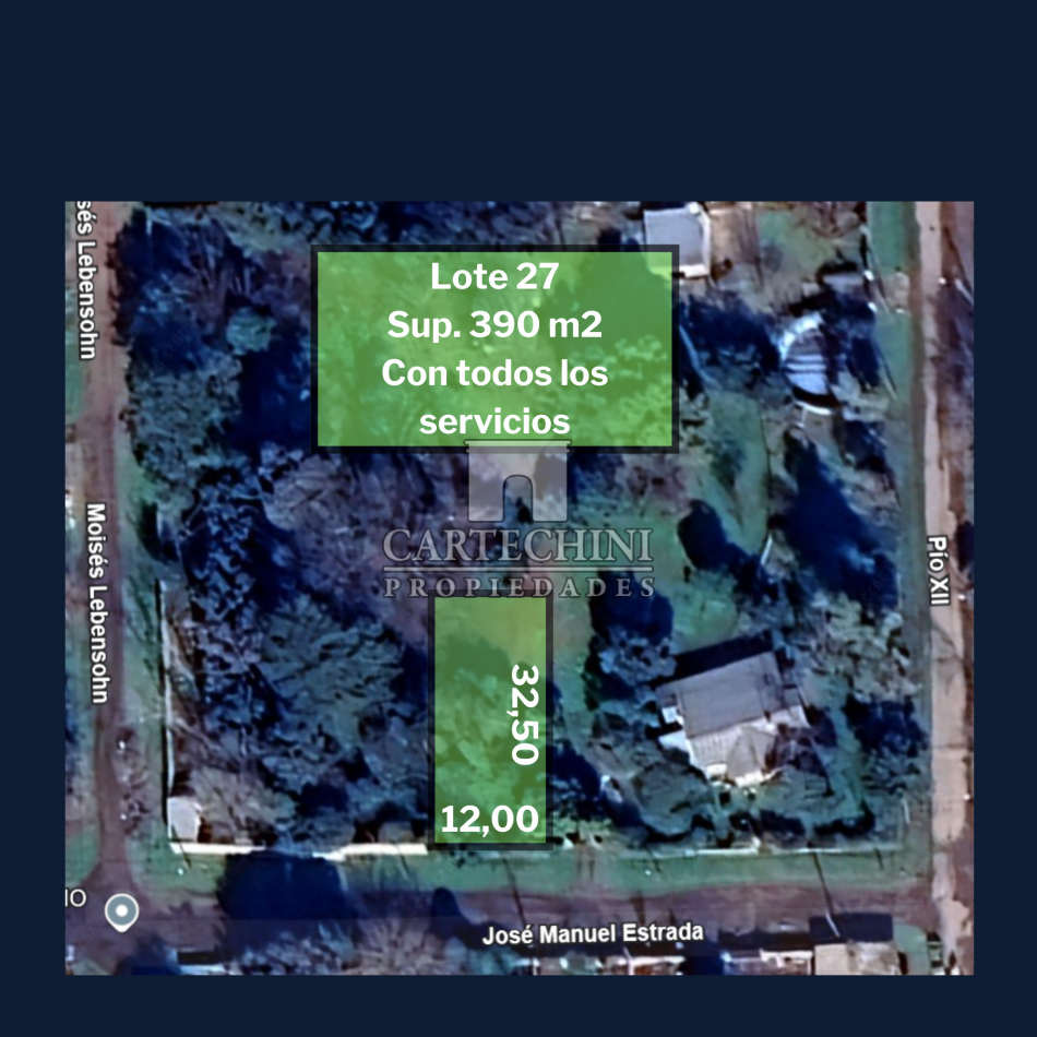 Paso del Rey - Lote 12 x 32,50 con todos los servicios