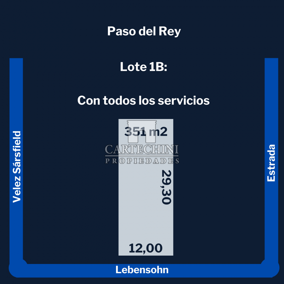 Lote en Paso del Rey 12 x 29,30 con todos los Servicios