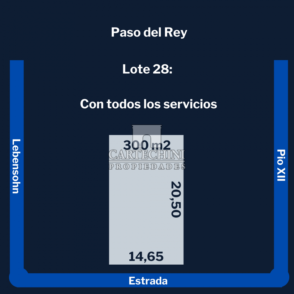 Paso del Rey - Lote 14,65 x 20,50 con todos los servicios