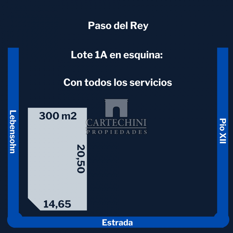 Paso del Rey - Lote de 295m2 con todos los servicios